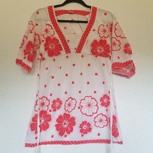 Nolita Women's Short Sleeve Blouse Flowers